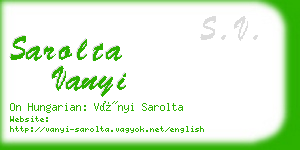 sarolta vanyi business card